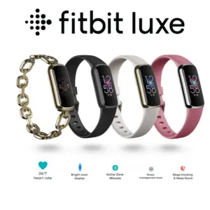 Fitbit Luxe Fitness Tracker AMOLED Screen 24/7 Moniteur de fréquence cardiaque Sommeil SpO2 Stress Tracker Bracelet intelligent étanche