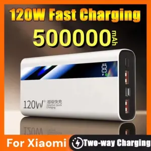 500000mAh Power Bank 120W Fast Charging Large Capacity Power Bank PD 20W Suitable For All Mobile Phones Long Endurance 2026 New