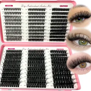 570/640pcs Individul Claster Eyeash Thick & Fluffy Extension 30D/100D Mix Length DIY Cluster Lashes